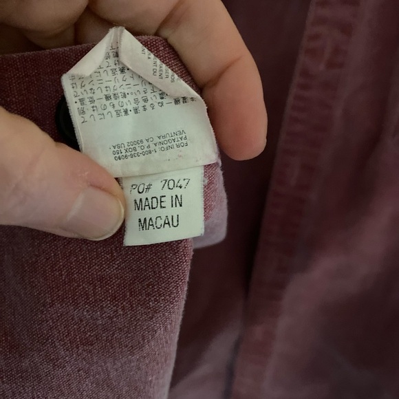 PATAGONIA Mens Denim Chambray Button Up Overshirt Red Jacket size Medium - Picture 3 of 6